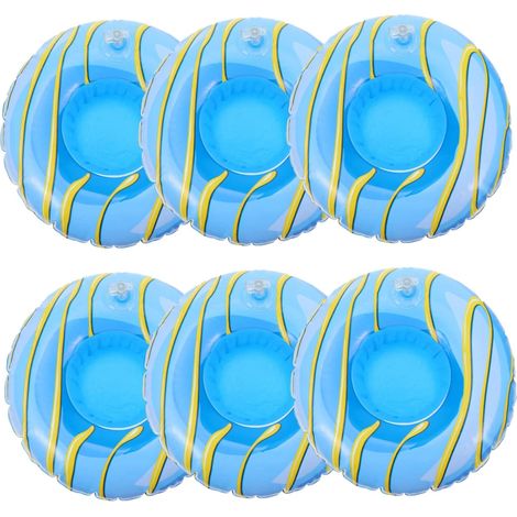 Lot de 6 porte-gobelets flottants pour piscine, sous-verres gonflables, porte-boissons gonflables pour bouées de piscine (1/5)