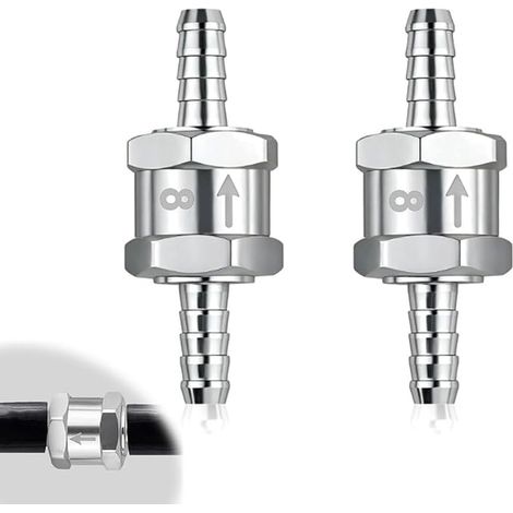 clapets anti-retour en aluminium de 8 mm pour carburateur de voiture, essence, diesel, huile végétale, eau (1/5)