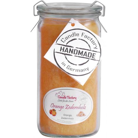 Candle Factory Mini Jumbo Orange Zedernholz Duftkerze Dekokerze 307-081 (1/5)