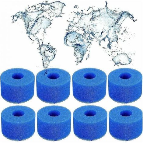 8pc Lot de 8 filtres en mousse de type S1, spa pour Intex S1, réutilisables, pour piscine de type S1, pour piscine, aquarium, spa. (1/5)