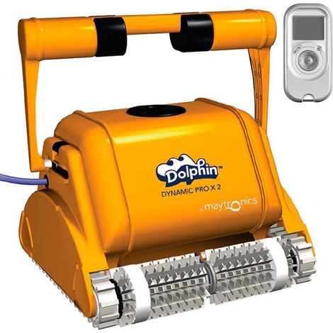 Maytronics Dolphin – Robot piscine Dolphin Dynamic Pro X2 – Nettoyage automatique jusqu'à 25 m – Système gyroscopique CleverCleanTM – Filtration double niveau (1/7)