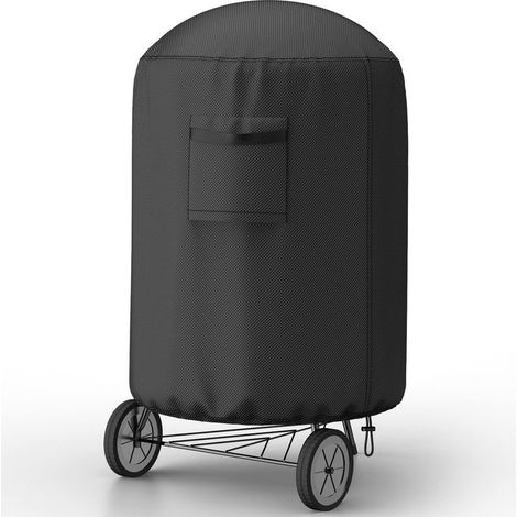 Housse Barbecue Ronde Ø71 x 68 cm 600D Oxford Petite Housse Plancha Imperméable avec Aérations Cordon de Serrage Bache Barbecue d extérieur Anti UV (1/4)