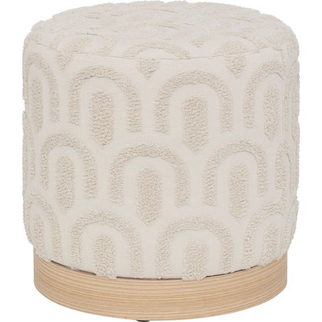 Sitzhocker Copas weiß D38x38cm - Atmosphera créateur d'intérieur (1/5)