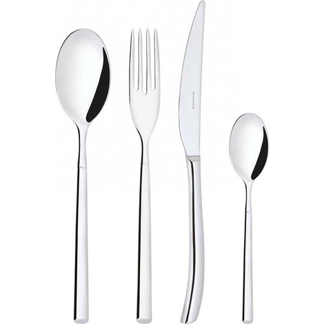 Set posate 24 pezzi in scatola regalo con finestra Portofino Acciaio Lucido Bugatti (1/2)