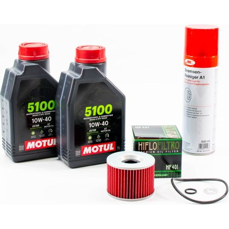 Kit Entretien Vidange pour KAWASAKI ELIMINATOR 250 de 1988 à 2003 - MOTUL 5100 10W40 2L