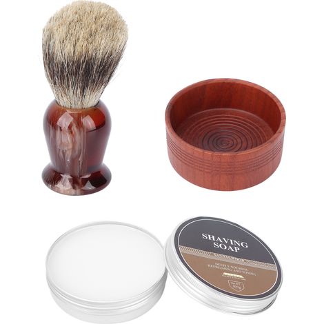 Kit de Rasage Homme BlueZOO - Set Complet Brosse à Barbe, Bol et Savon Rasage - Soin Barbe Homme (1/5)