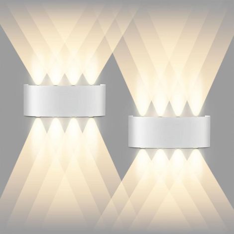 nouvelle génération Carré Up Down – IP65 Lampe Blanche Chaude 3000K Murales – Intérieur extérieur Mu (1/5)