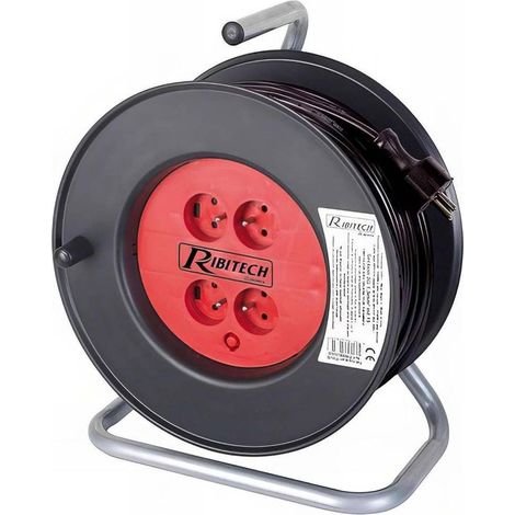 Enrouleur Électrique 4 Prises 25m - H05VV-F - 3x1,5 mm - Pratique et Sécurisé - D-Work (1/2)