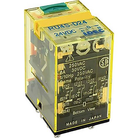 Idec RU Series Relè industriale Tensione nom.: 24 V/DC Corrente di commut. max.: 6 A 1 pz.