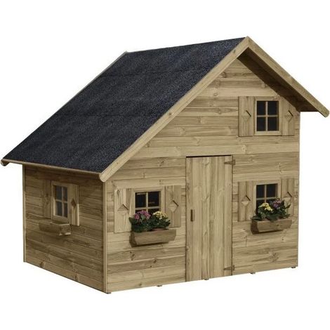 casetta da giardino per bambini in legno domus "clarissa" 223x250x230 cm (1/4)