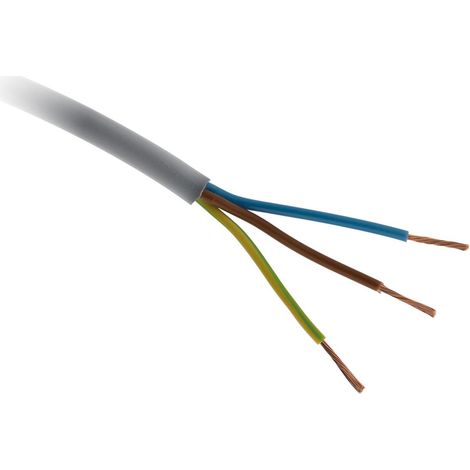 Câble d'alimentation électrique souple H05VV-F 3G2,5 mm² - gris - 60m - Zenitech (1/5)