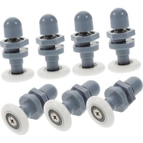 8 x Duschrollen, Verriegelungssystem, Griffe, Rollen, Schiebetürbeschläge, verstellbare Rollen für Schiebetür-Conditioner-Methode, Reinigungsprodukte, elektrische Schienenkette, ABS (1/5)
