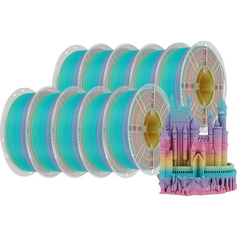 Filamento PLA, finitura opaca, diverse opzioni di colore, 10 kg arcobaleno opaco (1/2)