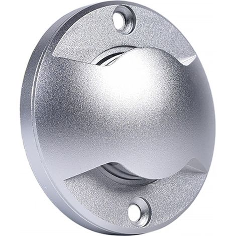 Segnapasso calpestabile Led 12V 4W a superfice Rotondo Doppia emissione Argento IP65 Bianco neutro 4000K Wisdom