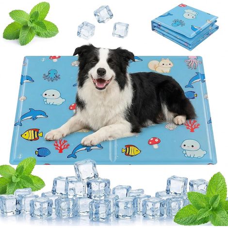 Tapis Rafraîchissant pour Chiens Chats, Tapis Fraicheur Chien avec Gel Auto-refroidissant Non Toxique, Durable Pet Cooling Réfrigérant Mats pour Animaux en été Maison et Voyage- 50 65CM (1/5)