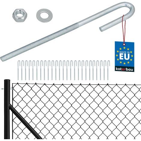 KOTARBAU® Lot de 25 Tendeur Grillage M6, Tendeur Cable pour Clôture, Acier Galvanisé, Crochet Fileté avec Écrou et Rondelle, Tendeur Fil de Fer, Argenté, Ouvert (1/5)