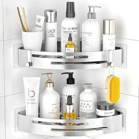 Etagere Douche Angle Sans Percage: Etagere Salle de Bain Inox 2 Pièces (1/5)