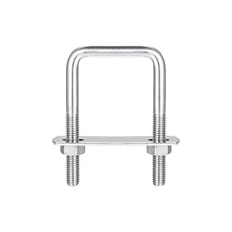Carré U-Boulons, 42mm(1.65") Interne Largeur 80mm Longueur M8 304 Inox Acier U Pince Boulon avec Écrous et Plates, Remorque Bateau (1/4)