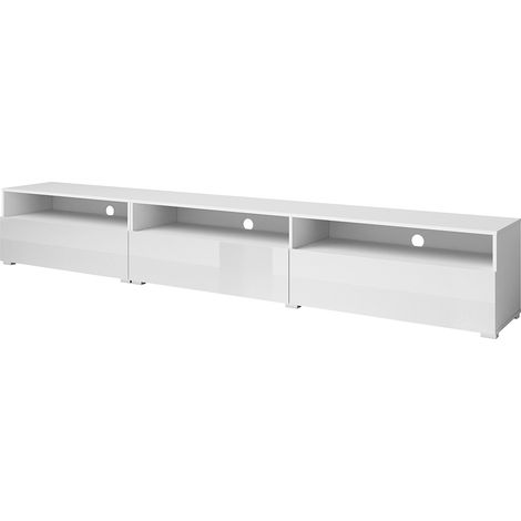 Mueble TV de suelo o pared 1 cajón 270 cm Sloan Blanco