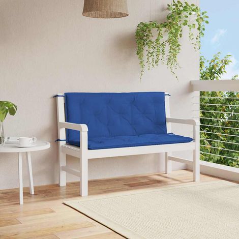 vidaXL Coussin de banc de jardin bleu 120x(50+50)x7 cm tissu oxford (1/5)