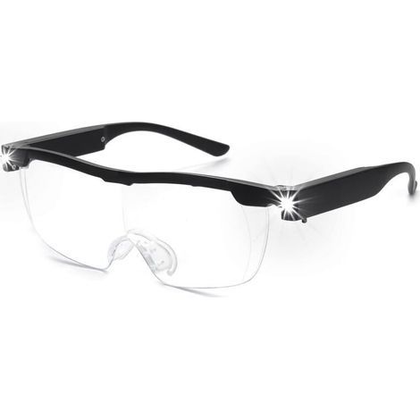 Lunettes Loupes 180 % Avec Lumière Led Rechargeable - Lunettes Grossissantes Puissantes - Lunettes Mains Libres Pour Travail Rapproché, Artisanat, Bijoutiers, Lecture, Loisirs
