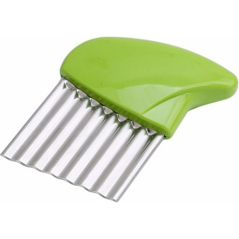 royaluxe - Couteau Cuisine Outil de Coupe de Plis de Pomme de terre Légumes, Acier Inoxydable, Argent Barre ( Vert ) (1/5)
