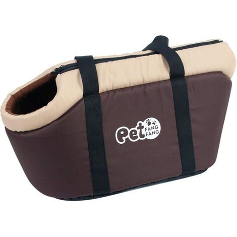 Un sac de transport portable pour animaux de compagnie, sac bandoulière/sac à main pliable, couleur café. (1/3)