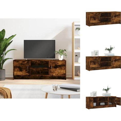 TV-Möbel - Living TV-Schrank Räuchereiche 102x30x37,5 cm Holzwerkstoff (1/5)