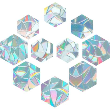 10 Stück Regenbogen-Fensteraufkleber, 3D-Dekorative Fensterfolie, Sechseckform, Antikollisions-Fensteraufkleber, Tür-/Fensteraufkleber, statisch haftend
