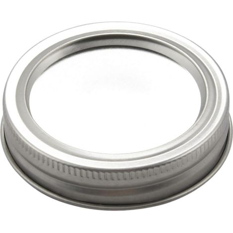 Lot de 30 couvercles pour bocaux Mason, couvercles à ouverture standard et bagues, couvercles en acier inoxydable, couvercles à ouverture fendue étanches. (1/4)