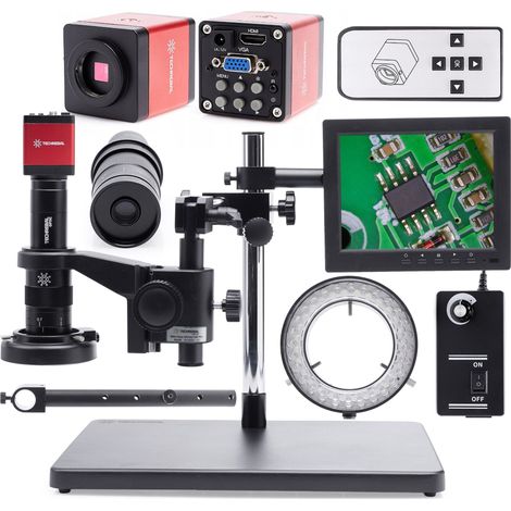 Microscope numérique solo 10A + Éclairage LED 60XLED réglable + Caméra + « Red Lagoon » + Écran 8 pouces + Bras articulé 10A (1/5)
