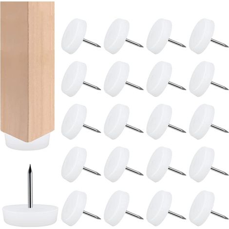 50x Patin Chaise de Plastique Patins Glisseurs pour Meubles Ø20mm Protection Pied de Chaise (1/5)