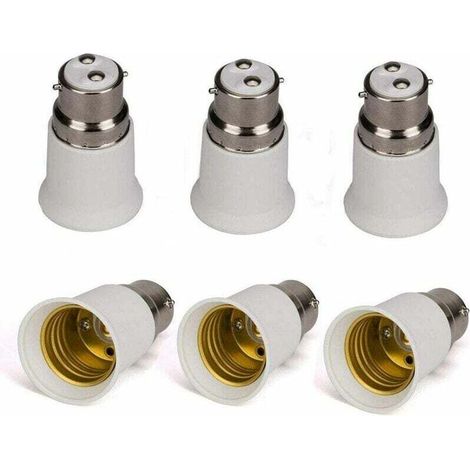 10pcs B22 to E27 Converter Adapter B22-E27 White
