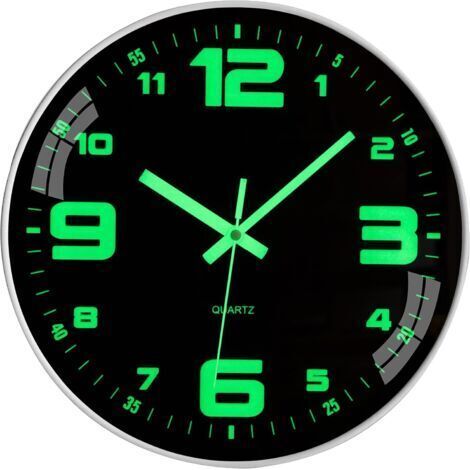 Horloge Murale Lumineuse sans Bruit de tic-tac silencieuse - 30 cm - Quartz Moderne - Grande Horloge Murale à Piles - Facile à Lire - pour Chambre, Maison, Cuisine, Chambre, Bureau, école (1/5)