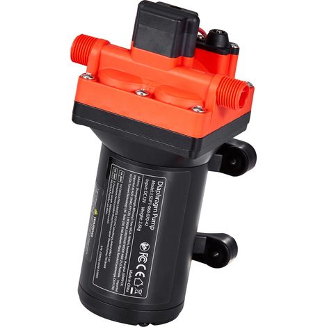 Mophorn Pompe à eau à membrane auto-amorçante 12 V CC 22,7 L/min, pression 4,8 bar, 4 chambres, avec pressostat, idéale pour camping-cars, lavage de véhicules, bateaux, irrigation agricole et jardin (1/5)