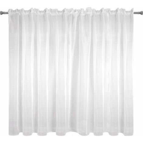RIDEAU PRÊT LUCY SUR RUBAN 400 X 150 CM BLANC (1/5)