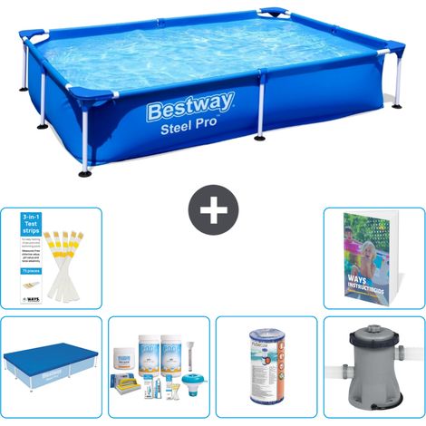 Bestway Steel Pro Rechteckig - 221x150x43 cm - 7-teilig S34