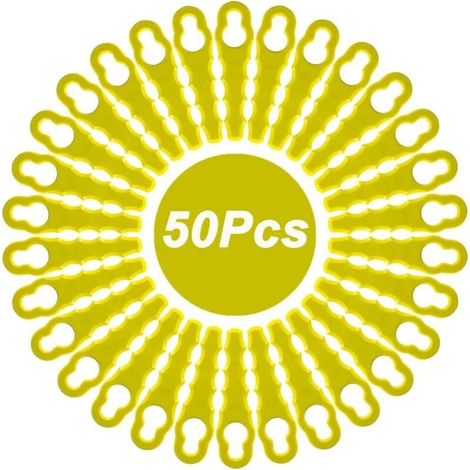 Lot de 50 lames de rechange compatibles pour coupe-bordures Ryobi, têtes double lames dentelées RAC155 RAC157 RAC158. (1/4)