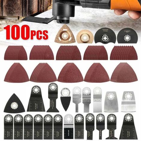 100 Stück oszillierende Sägeblätter für Multifunktionswerkzeuge, Zubehör für Fein Multimaster, Dremel, Dewalt und Einhell (1/4)