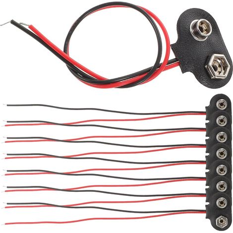 Lot de 50 eurs à Clip pour Pile 9v T Type Câble en Cuir PU de 6cm, Petite Taille et Protection pour Électronique et Remplacement de eur (1/5)