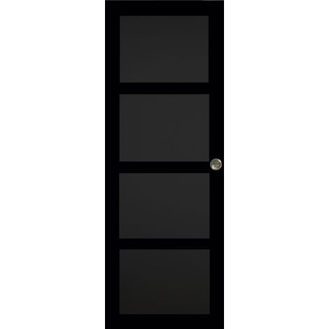 Porta scorrevole Telia nera 4 pannelli H204 x L73 e 2 gusci