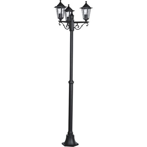 Lampadaire Exterieur Laterna triple - Noir|Transparent (1/3)