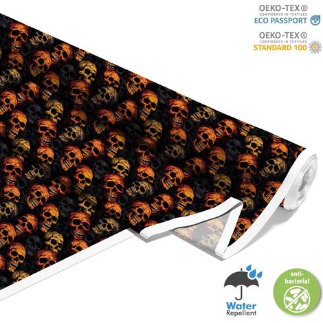 OUTDOOR DEKOSTOFFE OXFORD - Motiv der Schädel I DX4422