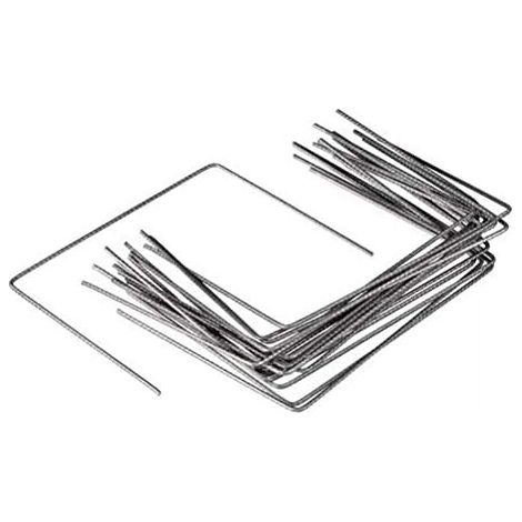 Lot de 200 Agrafes de Fixation Métal pour Toile de paillage ou geotextile avec Pointes biseautées 20cmX20cmX20cm
