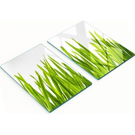 Set Küchenbretter aus gehärtetem Glas mit Grasmuster, 2 x 40 x 52 cm (1/5)