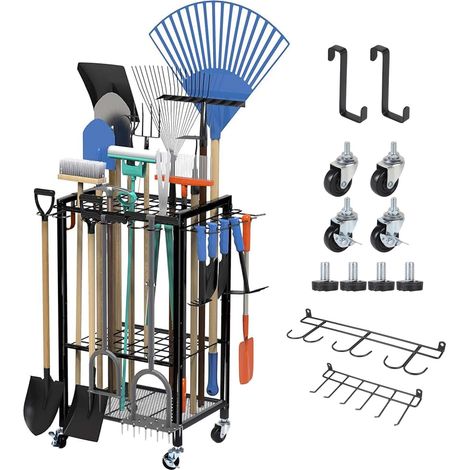 Organisateur d'Outils de Jardin avec roulettes, 80 × 40 × 32cm (1/5)