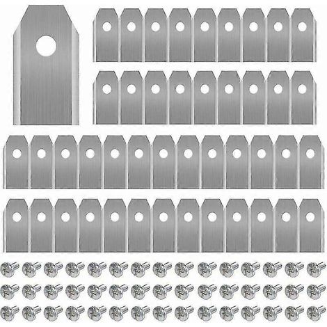 45 lames en titane pour toutes les tondeuses robotisées Husqvarn/automower/yardforce/gardena (3 g - 0,75 mm) avec 45 vis. Lames de rechange pour les modèles 105, 310, 315 et 320. (1/5)