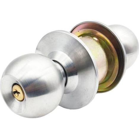 Poignée de porte avec serrure en acier inoxydable, ensemble de serrure de porte d'entrée léger et résistant à l'usure (1/5)