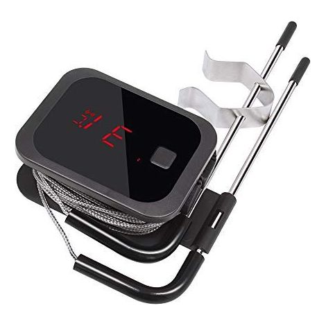 BBQ Thermometer Wireless Bluetooth Meat Thermometer Timer + Stainless Steel Temperature Sensor for BBQ, Oven, Smoker  Wireless BBQ Thermometer with Temperature Alarm IBT-2X (1/5)