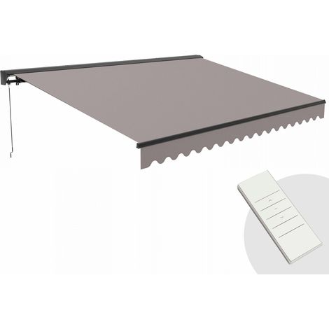Oviala – Store banne électrique 4x3m – Toile polyester 280 g/m² – Moteur à télécommande – Coffre semi-intégral – Protection anti-UV et déperlant (1/7)